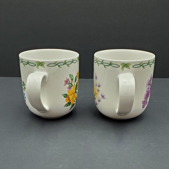 Thomson Pottery Floral Garden Mugs Daffodils Geraniums Flower Mugs - Picture 5 of 8